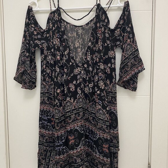 Ecote - Black Floral Beach Dress (XS) - Picture 2 of 5